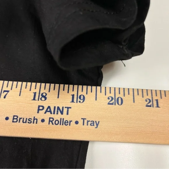 Women's Rhinestone Fitted short sleeve stretch black blouse size large - Picture 10 of 11